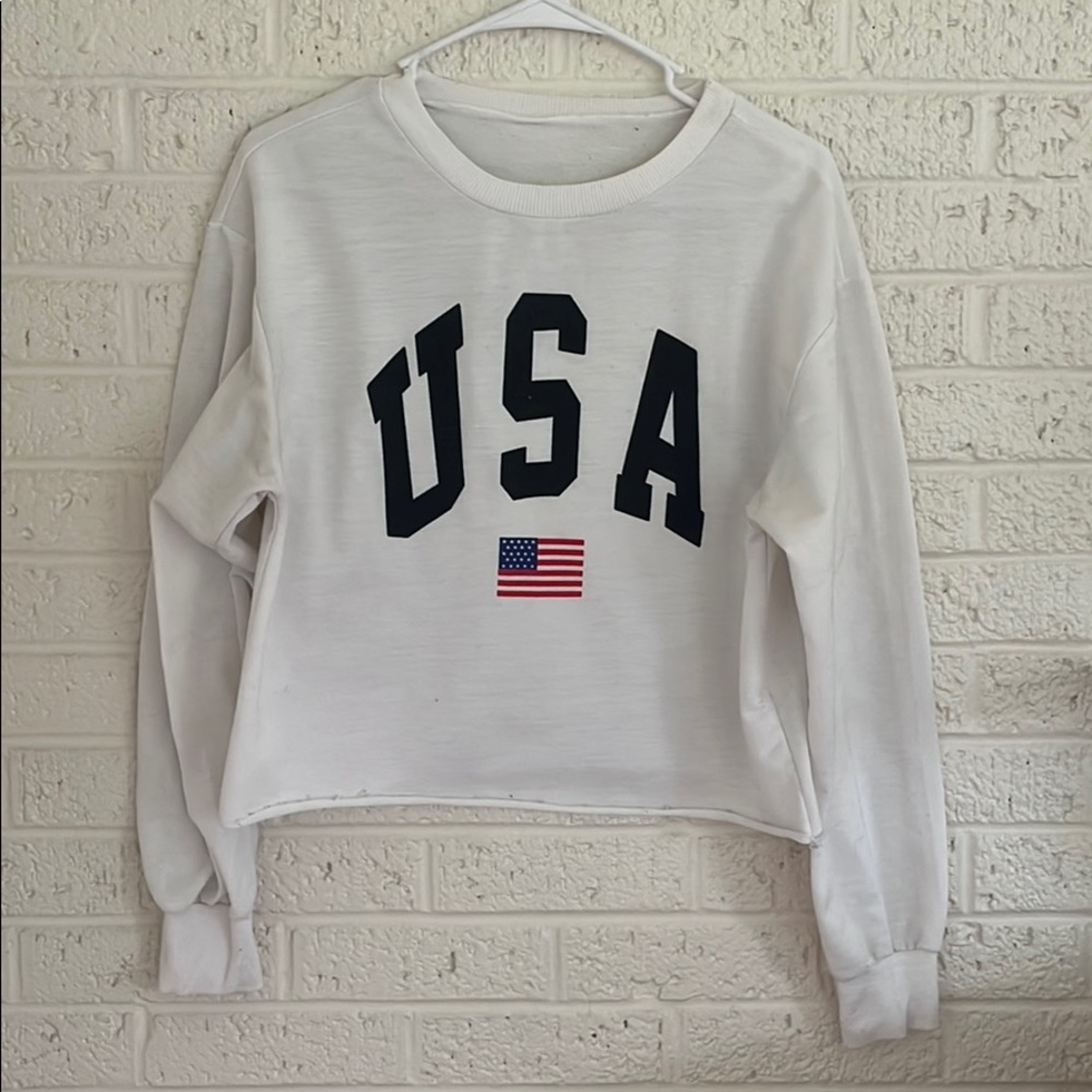 White USA Long Sleeve